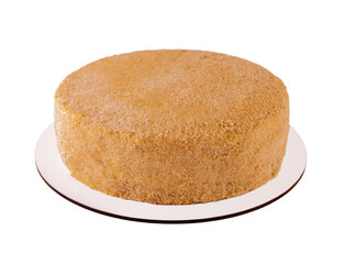 Napoleon Cake on a white plate top view