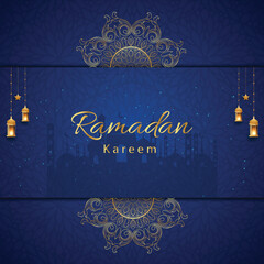Ramadan kareem background design concept with illustration