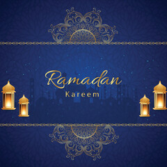 Ramadan kareem background design concept with illustration