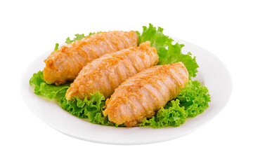 freshly baked chicken cutlets on plate
