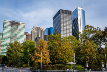 Fototapeta premium View from Battery Park, historic park in Lower Manhattan, New York City, USA