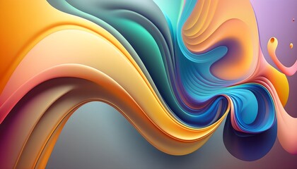 Colorful abstract background, smooth flow, generative ai