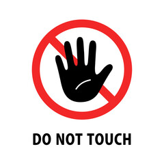 DO NOT TOUCH：手のひらと禁止マークのアイコン