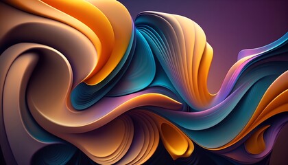 Colorful abstract background, smooth shapes, generative ai