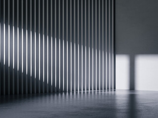 Obraz premium 3d empty scene modern concrete wall with natural light overlay Minimal scene for product display presentation studio. 3d render illustration