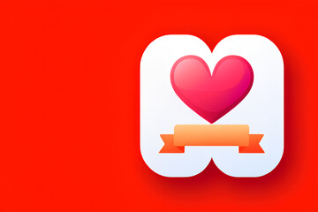 heart with sign, appicon style 3d happy valentines day heart shap clipart, Generative AI