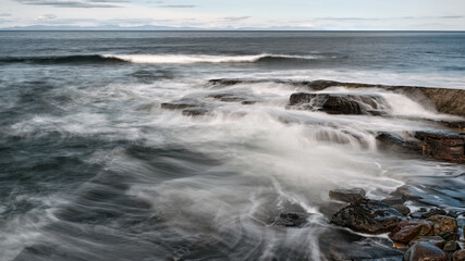 Fototapeta premium Seascape view, long exposure, at Burghead