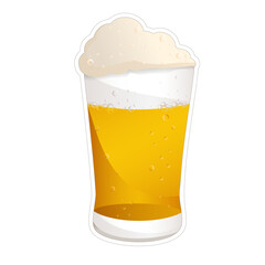 Foamy cool delicious beer in a transparent glass, an element of festivals, holidays, relaxation, festivities, oktoberfest, st. patrick's day, halloween