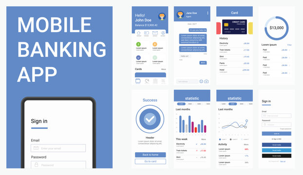 Mobile banking app ui kit
