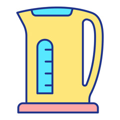 Fast heating electric kettle  - icon, illustration on white background, color style