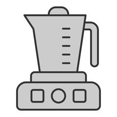 Obraz premium Electric coffee maker on a stand - icon, illustration on white background, grey style