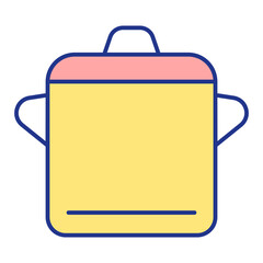 Saucepan with lid for cooking  - icon, illustration on white background, color style