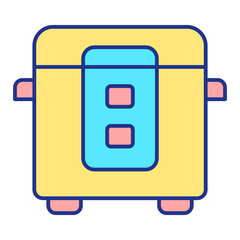 Electric multicooker for cooking  - icon, illustration on white background, color style