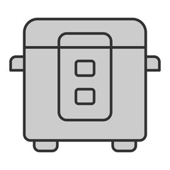 Electric multicooker for cooking  - icon, illustration on white background, grey style