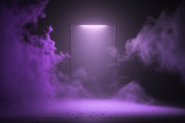 Purple Stage Scene created with Generative AI Technology, ai, generative