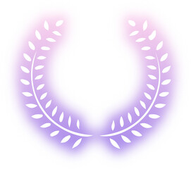 Set of wreath design neon