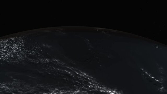 Concept 18-U1 View of the realistic planet earth oceans from space.