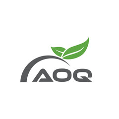 AOQ letter nature logo design on white background. AOQ creative initials letter leaf logo concept. AOQ letter design.
