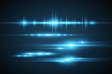 Light blue vector special effect. Glowing beautiful bright lines on a dark background.	
