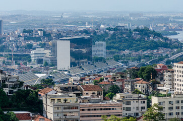 High perspective view of Downtown Rio de Janeiro, Brazil