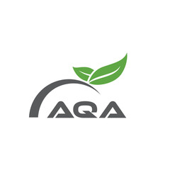 AQA letter nature logo design on white background. AQA creative initials letter leaf logo concept. AQA letter design.