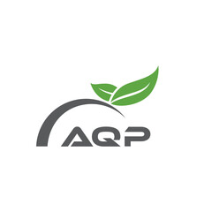 AQP letter nature logo design on white background. AQP creative initials letter leaf logo concept. AQP letter design.