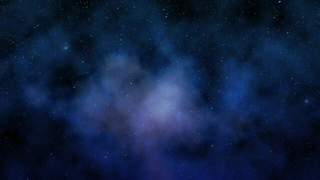 Digital animation of cloudy night sky with twinkling stars