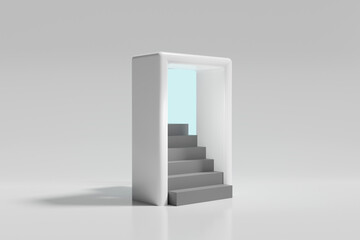 stair door in 3d render design.