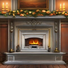 A Warm Fireplace Texture Design1, Generative AI