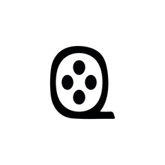 Fototapeta premium Film icon. Simple style film festival poster background symbol. Film brand logo design element. Film t-shirt printing. vector for sticker.