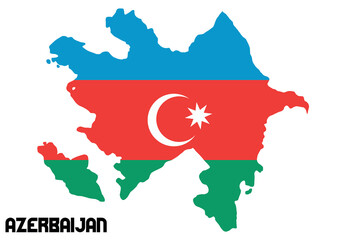 Print ready Illustration of the Flag of Azerbaijan