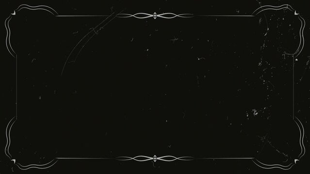 The effect of retro film with damage and scratches. A re-created film frame from the silent movies era. Old Silent Film Style Frame.