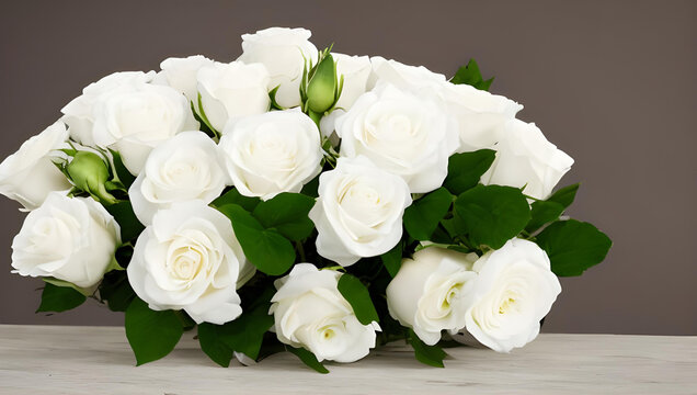 白いバラの花束　記念日のイメージ
