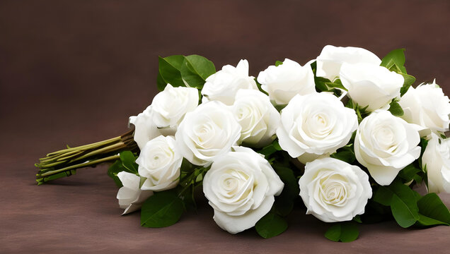 白いバラの花束　記念日のイメージ