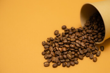 coffee beans shot with shallow depth of field.