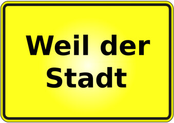 Stadteingangsschild Deutschland Stadt Weil der Stadt