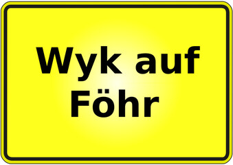 Fototapeta premium Stadteingangsschild Deutschland Stadt Wyk auf Föhr