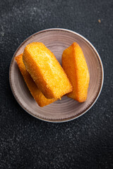 financier cake dessert biscuit cake healthy meal food snack on the table copy space food background rustic top view