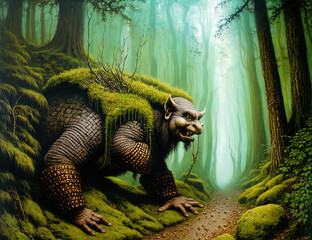 A troll in the deep woods. 