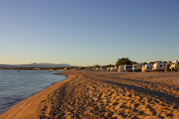 Motorhomes in the beach