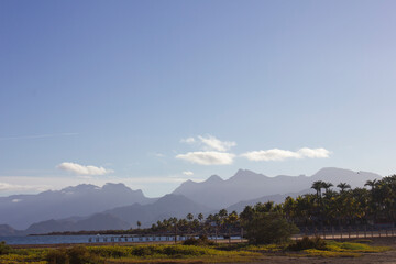 Mountains at the beach