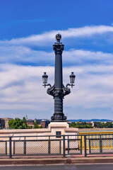 Fototapeta na wymiar Budapest, Hungary - July 04, 2022: Details from Margaret Bridge, the capital of Hungary. 