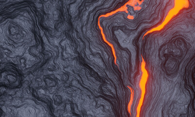 3D rendered abstract volcanic lava background - obrazy, fototapety, plakaty