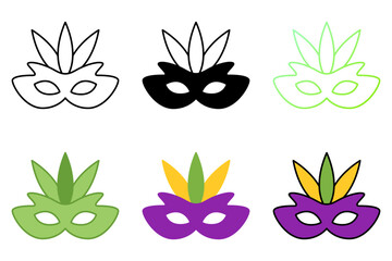 Carnival Mask in flat style isolated