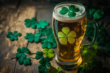 Shamrock Green Beer St. Patrick's Day Concept