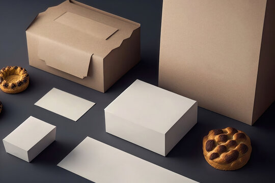 Illustration of bread branding mockup. AI generation