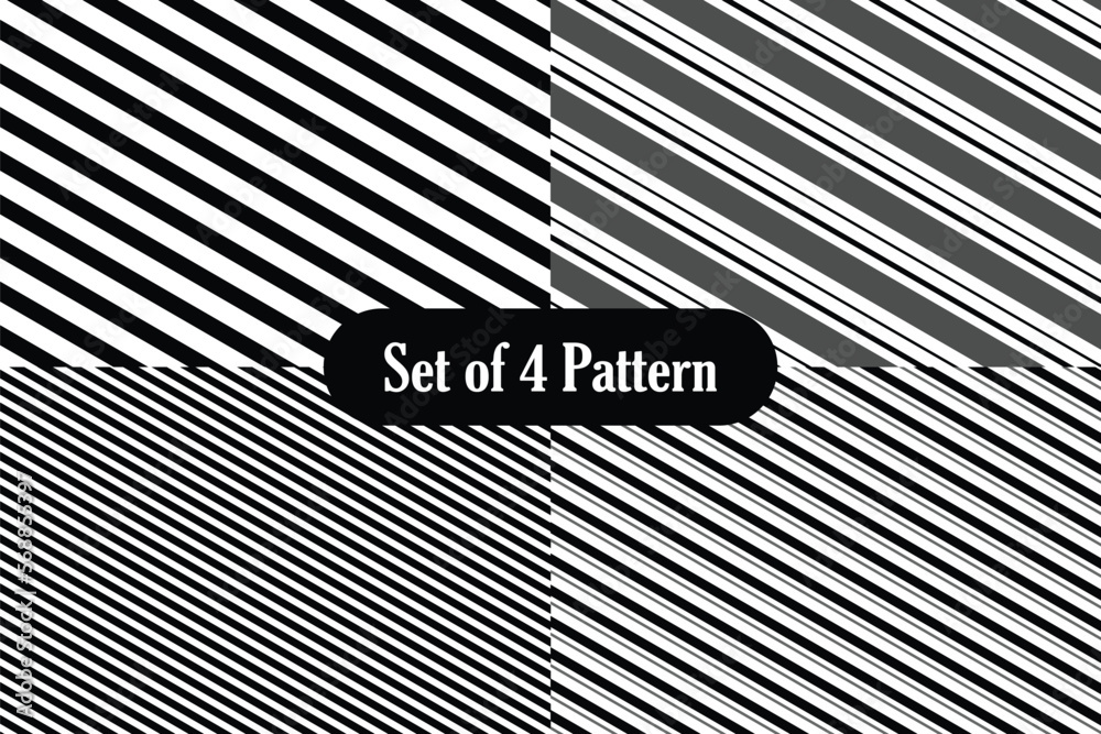 Poster set of 4 diagonal pattern background design.