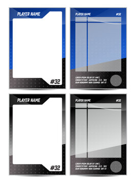 Sport player trading card frame border template design front and back