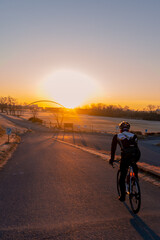 Fototapeta premium silhouette of a cyclist
