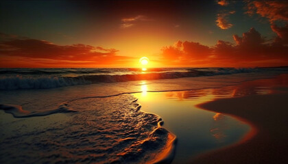 Gorgeous and inspiring beach view of a Sunset / Sunrise. Beautifull nature image.